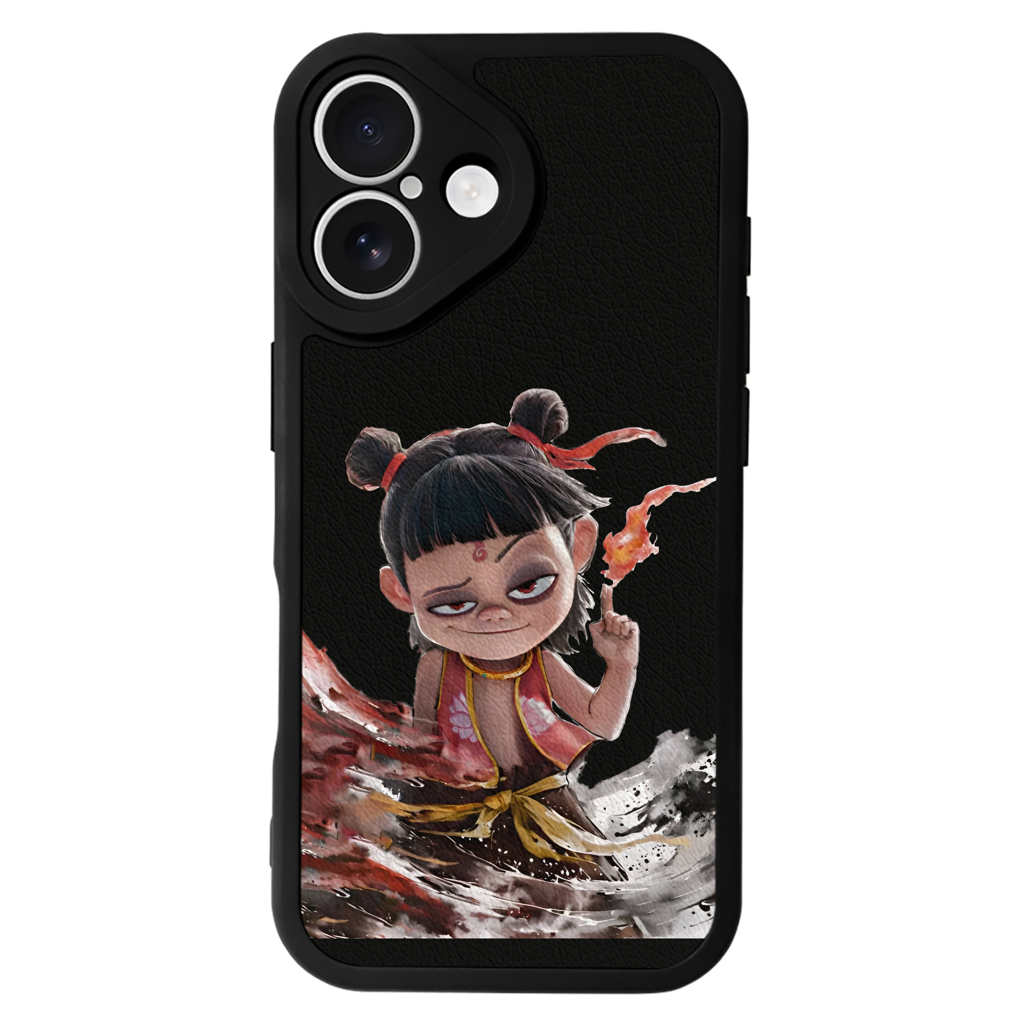 （画像用） Ne Zha 2 ナタ 魔童の大暴れ 【iPhone 16シリーズ対応】シリコンスマホケース（レザー調） 材質：シリコン